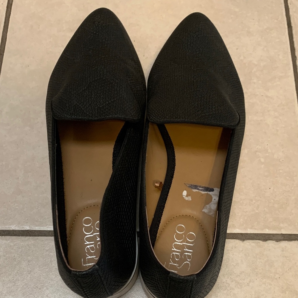 Franco Sarto Women's Black Pointed Toe Slip-On Flats